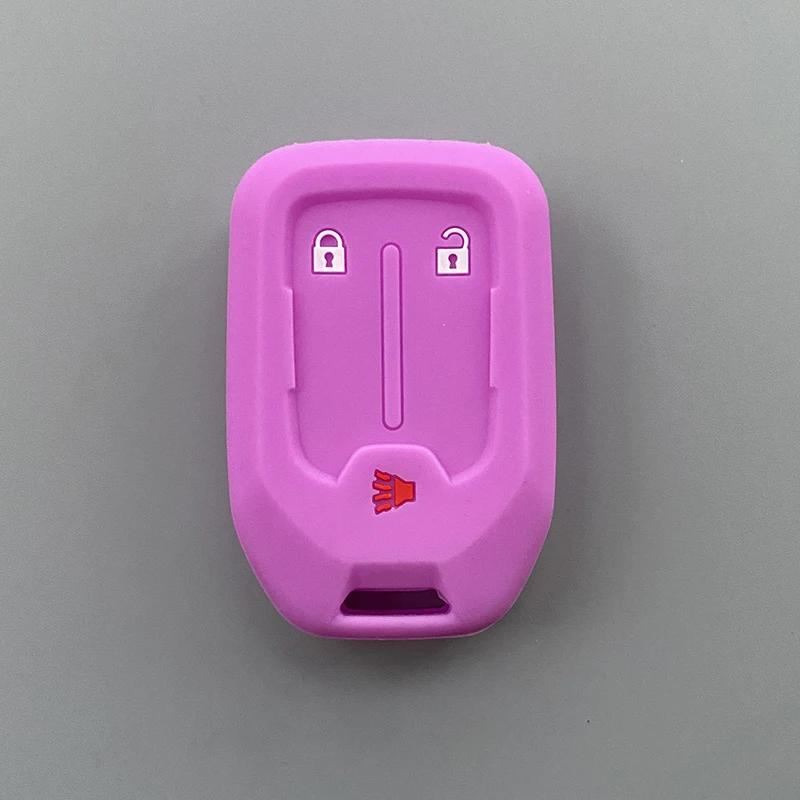 Silicone Car Key Cover Case Fob For Chevrolet Suburban Silverado GMC Terrain Yukon Tahoe Sierra Smart Auto Accessories Key Ring