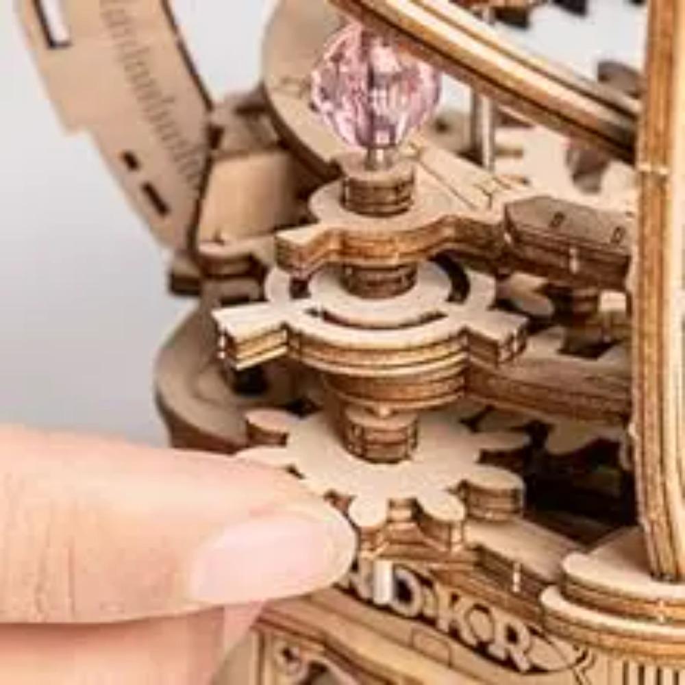 Drehende Sternennacht Mechanische Spieluhr 3D Holzpuzzle Bausatz Bastelset für Kinder Kinder AMK51