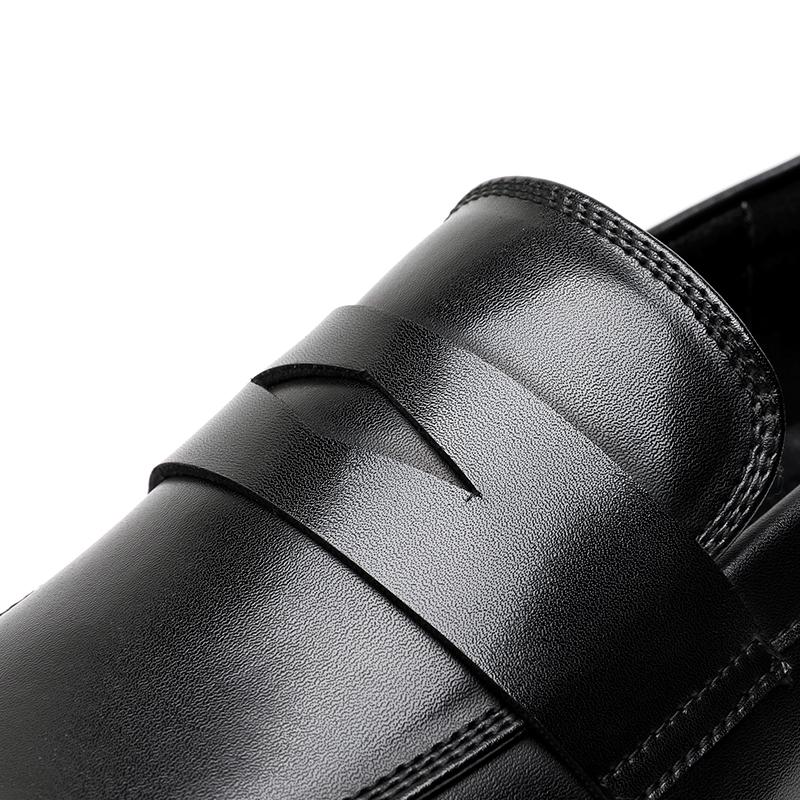 Disparo físico Primavera Nuevo Estilo Casual de Negocios Mocasines de Cuero Puntiagudos Negro Marrón Para el Uso Diario de Oficina de Hombres Zapatos sin Cordones