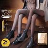 Grey-Black See-Through Base Layer Leggings with Fleece - Women’s Spring/Autumn/Winter Style for Bare Legs Look
