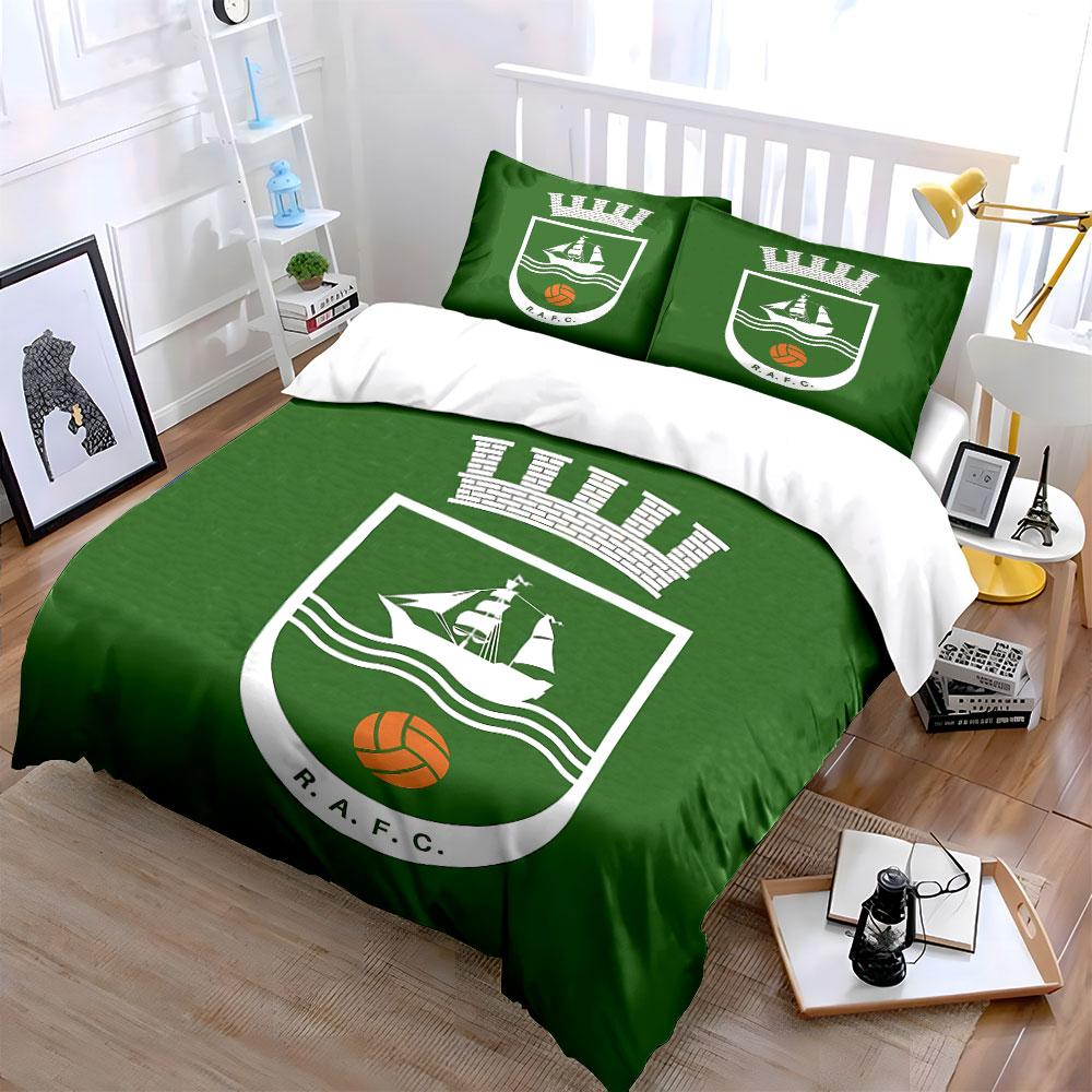 Green Crest with Ship & Ball Bedding Duvet Cover Set Duvet Cover Pillowcases  (1*Duvet Cover 2*Pillowcases, Without Duvet Insert)