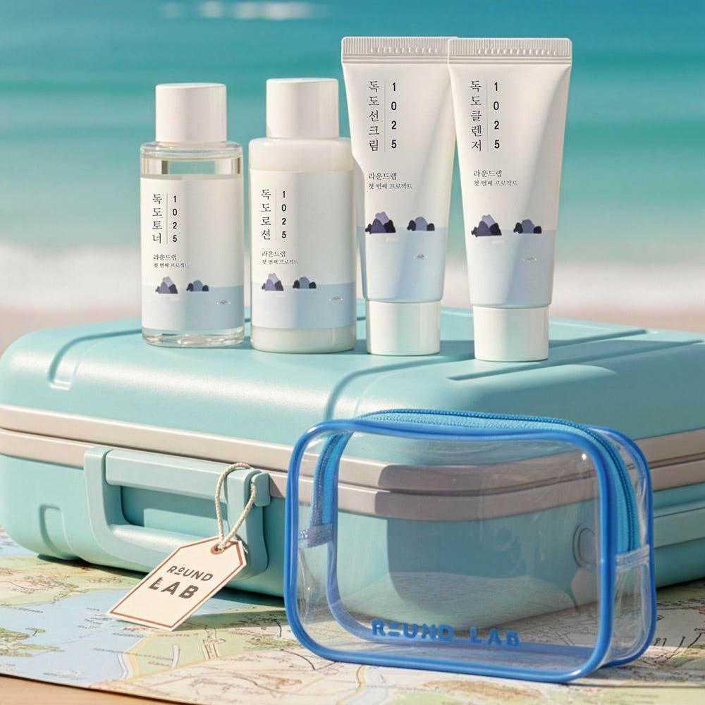 ROUND LAB 1025 Dokdo Travel Kit (4-Piece Set + Pouch)