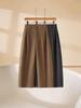 Women's Plus Velvet Wool-Blend Wide-Leg Scimitar Pants - Winter Warm, Thick, Short-Length, Straight-Cut, Nine-Point Casual Style