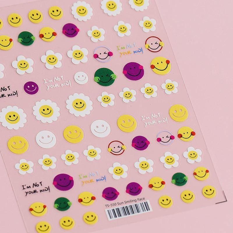 

Tensor New Process Japanese Style Nail Beauty Nail Stickers Pro Frosted Thin Transparent Nail Stickers SUNFLOWER Ts551 TS-550 Sun Smiley-Plane