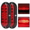 2PCS 6in 24LED Oval Red Brake Taillight Waterproof Rear Lamp for Truck Trailer 12V