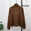 Twist Half-zipper Knitted Sweater Top Autumn and Winter New Loose and Thin Soft Waxy Sweater Pullover Woman