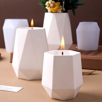 Hexagonal Candle Jar Silicone Mold DIY Vase Casting Molds Plaster Concrete Resin Pen Holder Storage Box Craft Making Home Decor
