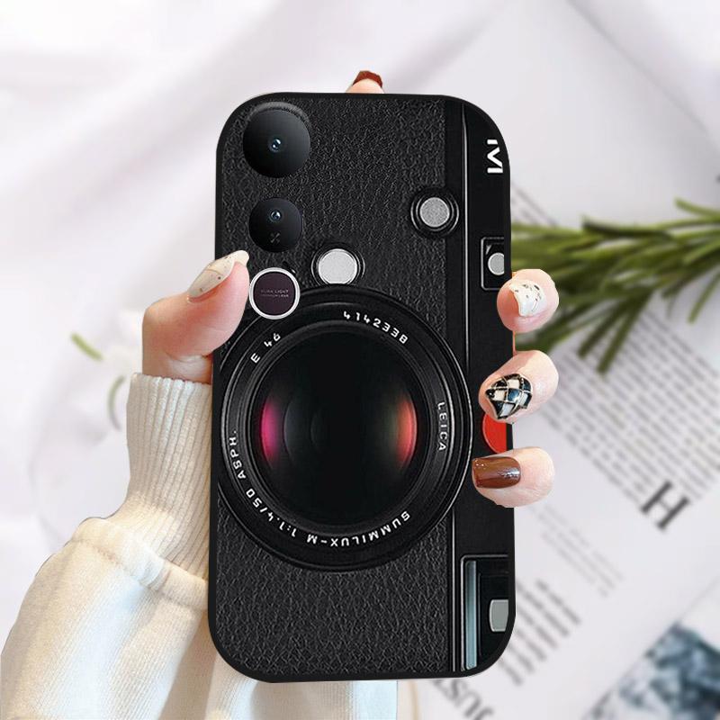 For Vivo V50 Lite 5G Case Fashion Luxury Printed Black Matte Soft TPU Silicone Bumper Cover For Vivo V50Lite 4G Phone Case Funda