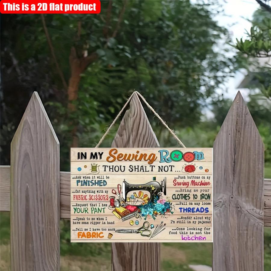 2D Flat 30*20cm1pc Vintage High quality Wooden Sewing Room Plaque - Wall Decor with Humorous Sewing Quotes, Perfect for Home, Porch, or Kitchen