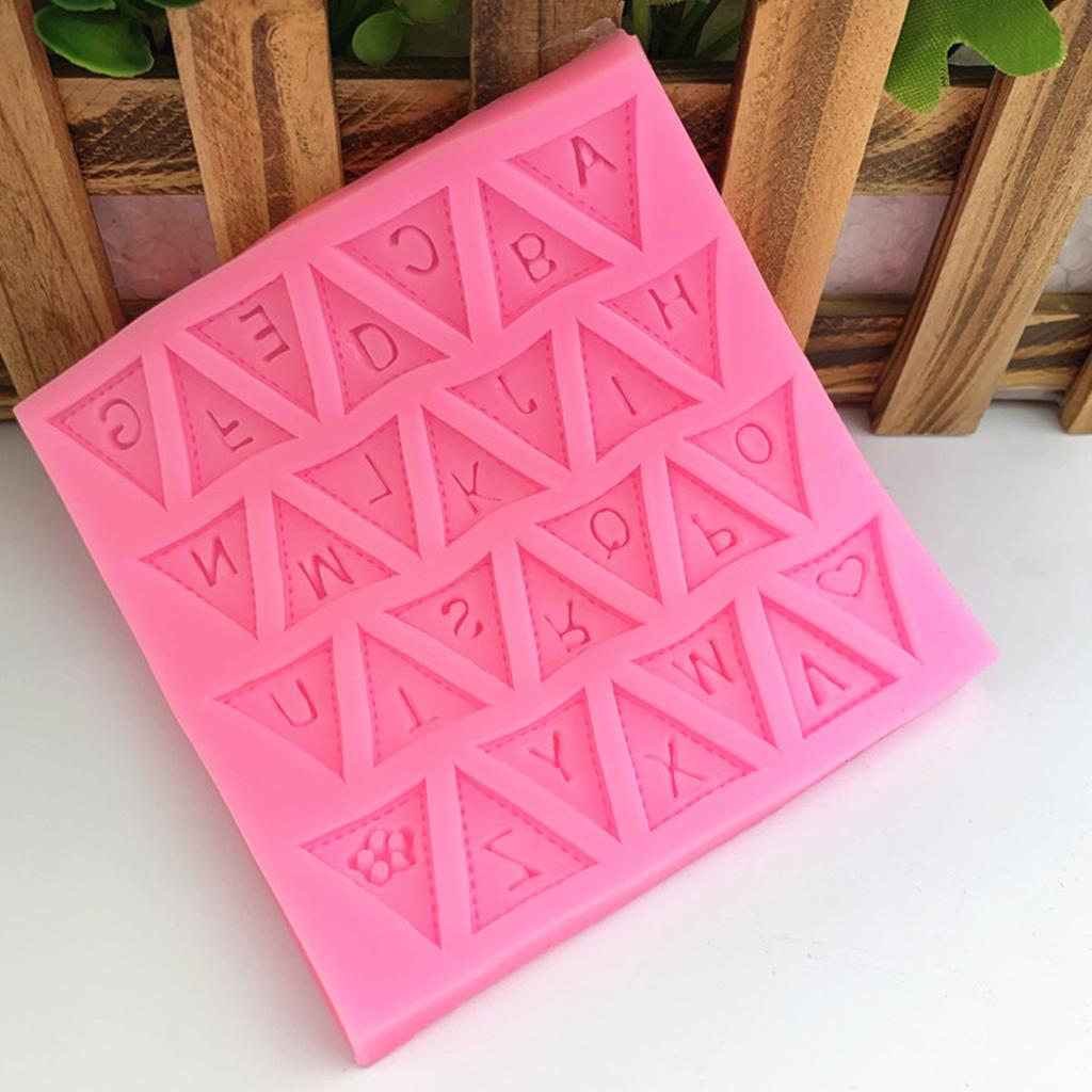Alphabet Triangular Flag Silicone Molds Handmade for Chocolate Baking Dessert