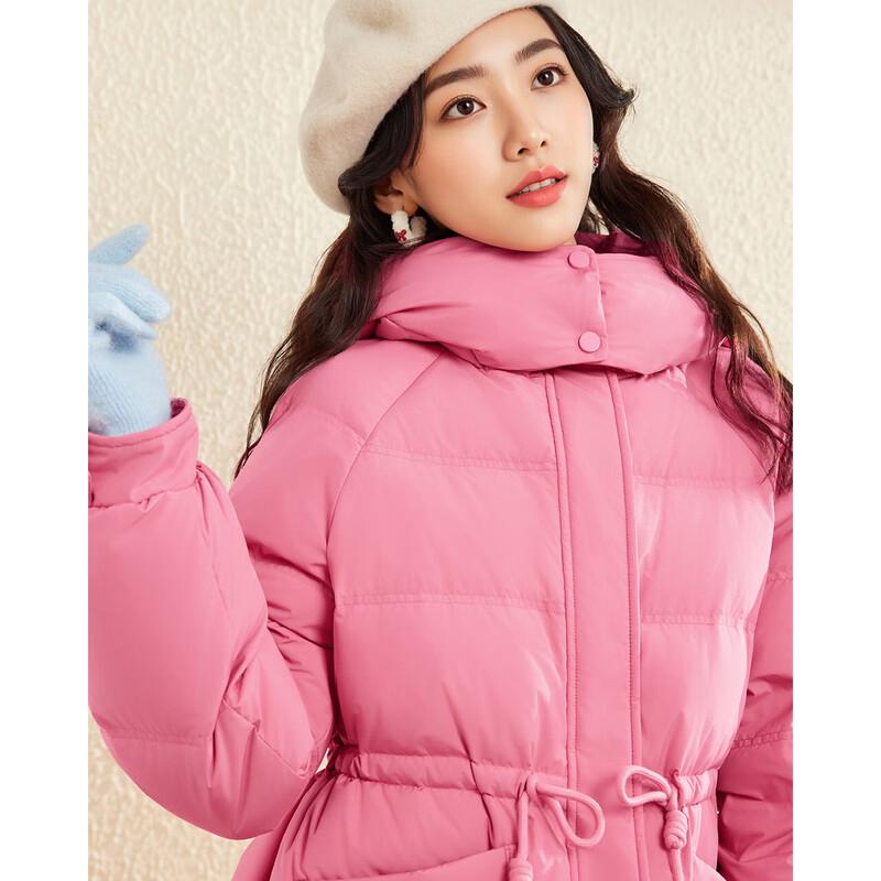 IEF Women's Mid-Length Hooded Duck Down Jacket