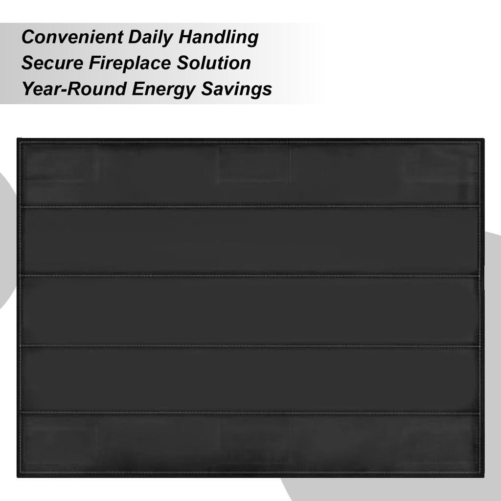 Magnetic Fireplace Cover Fireplace Draft Stopper with Built-in 12 Strong Magnet Stops Heat Loss Flame-Retardant Fire Place