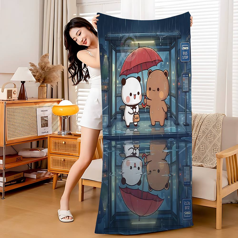 Anime Cute Dudu Bubu Anime Beach Swimming Towel Soft Absorbent Washcloth Children's Gifts For Kids Travel Camping Gym