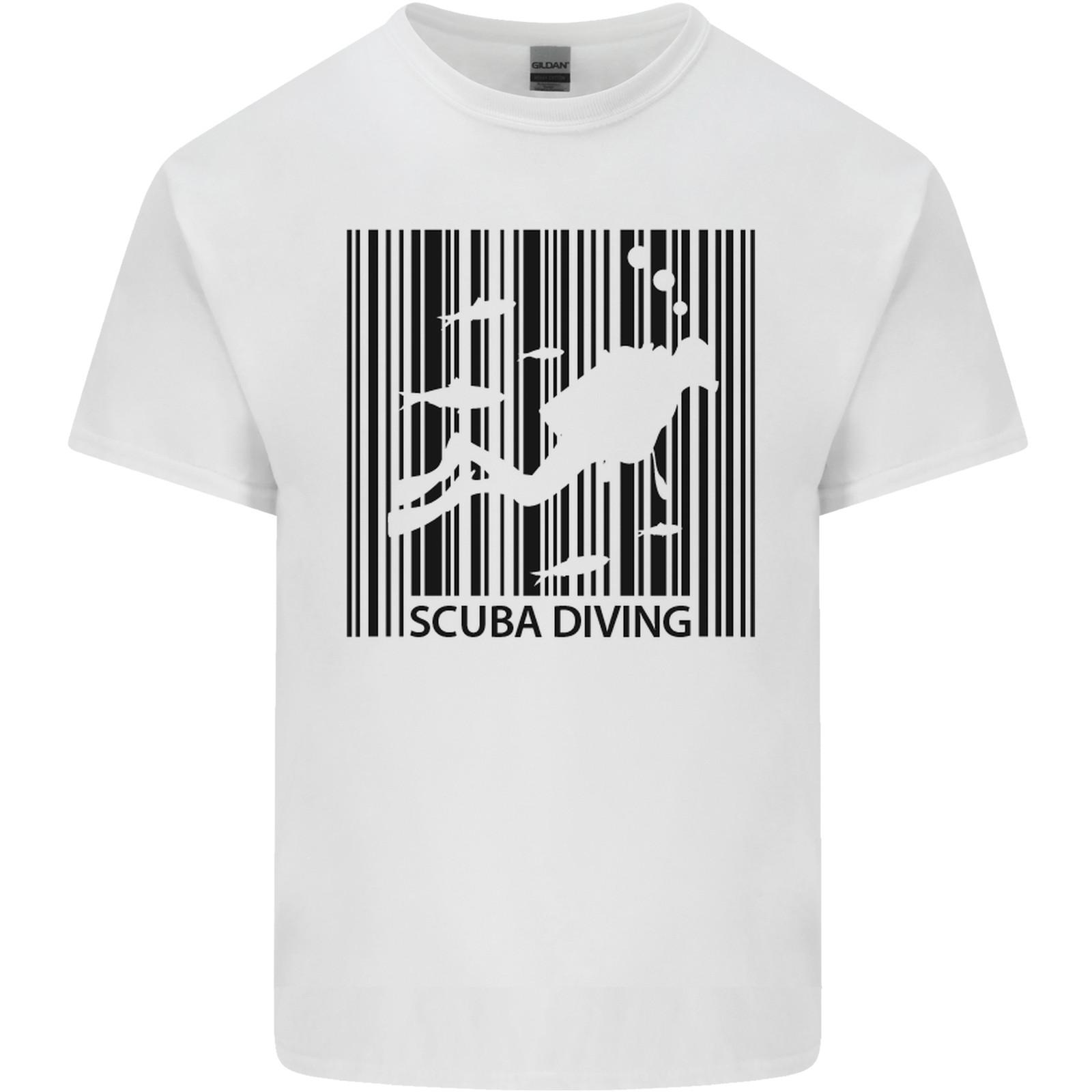 Scuba Barcode Diving Diver Dive Funny Mens Light Cotton T-Shirt XXXL