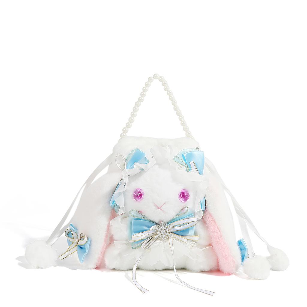 Süße Lolita Tasche Neue Cartoon Plüschtasche Kleine Puppe Geburtstagsgeschenk Kleines Weißes Kaninchen Umhängetasche