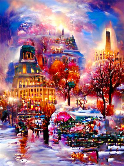 Full Square/round 5d Diy Diamond Painting Fantasy House Landscape Mosaic Embroidery Colorful Flower Scenery Home Decor
