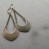 Creative Vintage Ethnic Hand Carved Curved Bag Shape Antique Gold Colour Earrings Women'S Personalised Hip Hop Party Jewellery
