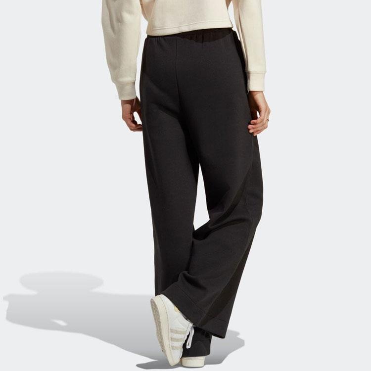 Adidas Pantaloni lați cu talie elastică Originals Trefoil Pantaloni femei negru IB7307
