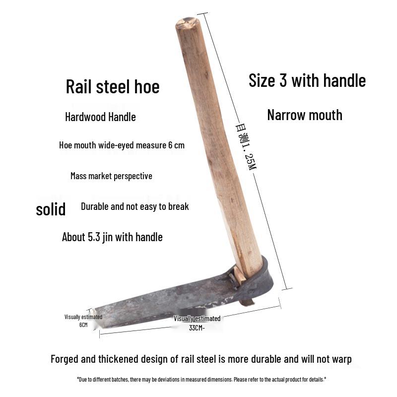 Forged Steel Blacksmith Hoe for Planting & Digging