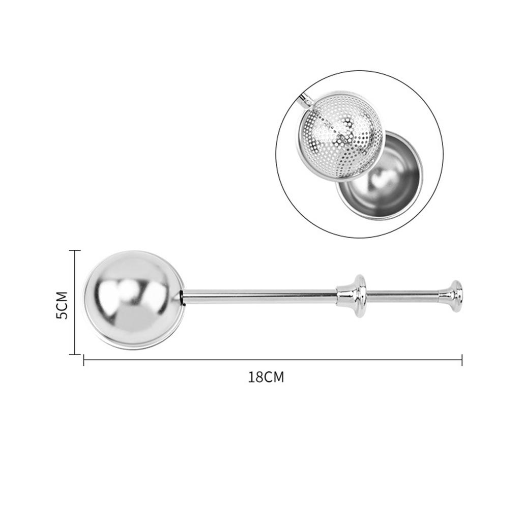 Stainless Steel Tea Infuser Ball Press Type Adjustable Handle Mesh Strainer for Loose Leaf Tea Brewing Kitchen Tool