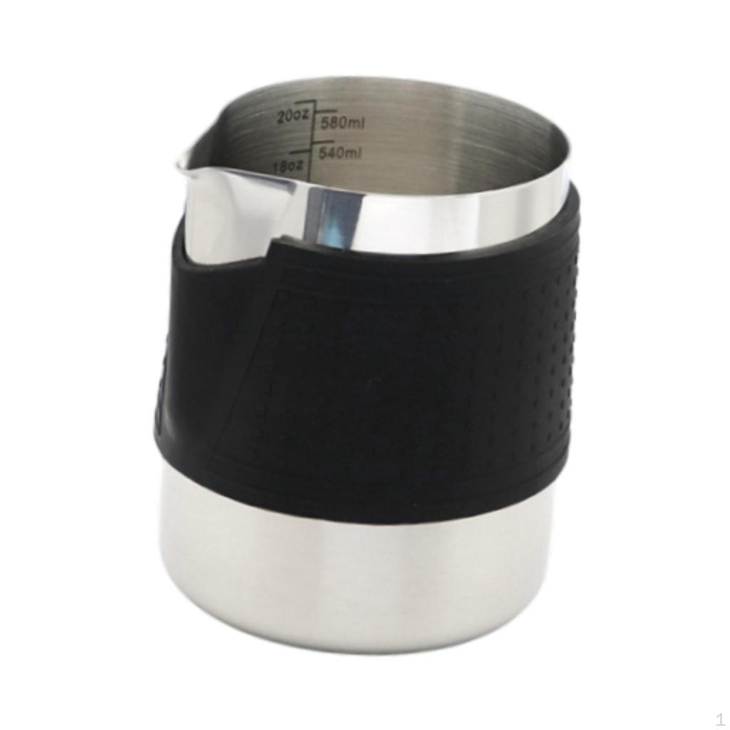 Handleless Milk Pitcher Coffee Frother Cup with Spout Espresso Steaming Frothing