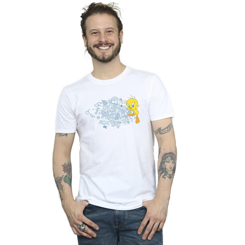 Looney Tunes Mens ACME Doodles Tweety T-Shirt