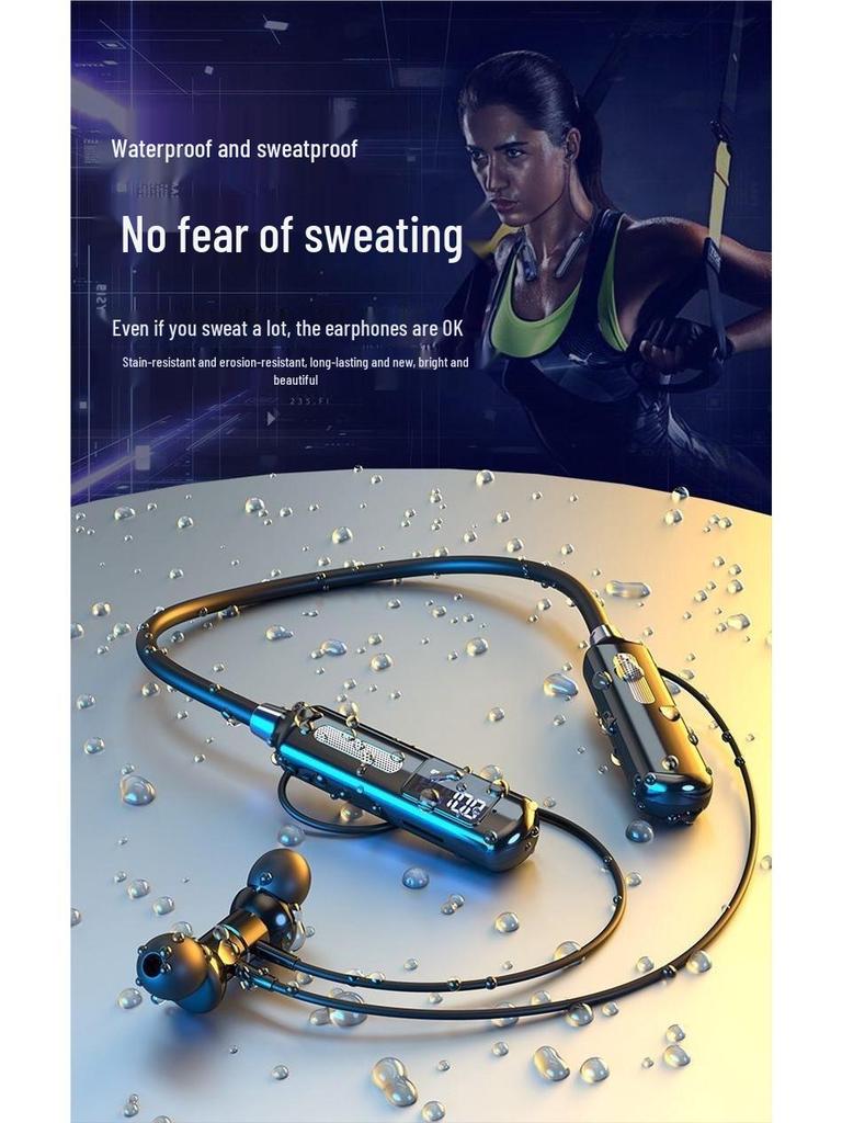 2025 Bluetooth Neckband Headphones: Long Battery Life, Sports-Ready, Music Listening, Apple & Android Compatible with Call Function
