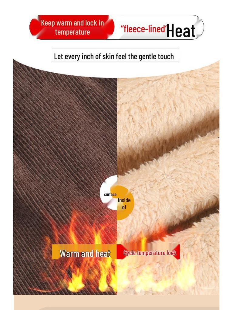 Plus Size Winter Velvet Pants for Middle-Aged Women - Warm, Loose, Casual Fit