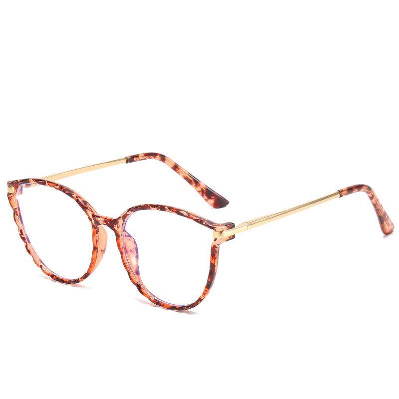 Tr90 Anti-Blue Glasses Retro Round Frame Trendy Metal Legs Men And Women Can Match Myopia Glasses