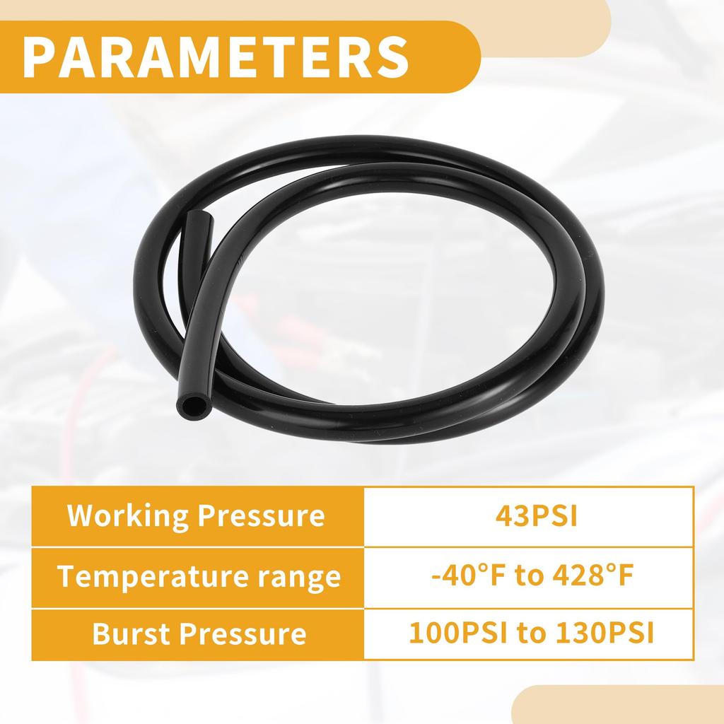 Partuto 1 stk 130PSI Maks Trykk Universell Silikon Vakuumslange Bil Auto Vakuumledning