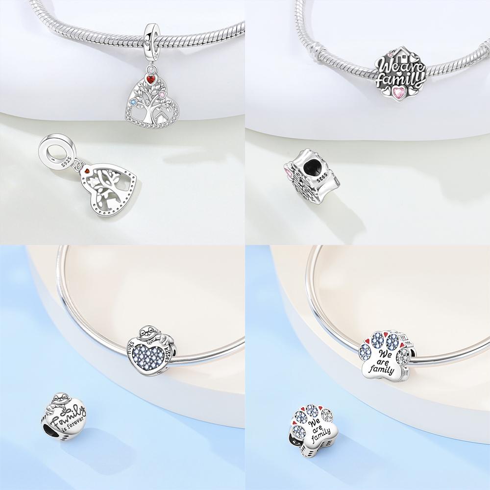 Authentic copper Family Affection Claws Love Heart Life Tree Pendant Compatible With Bracelets Women Jewellery Diy Anniversary Gift
