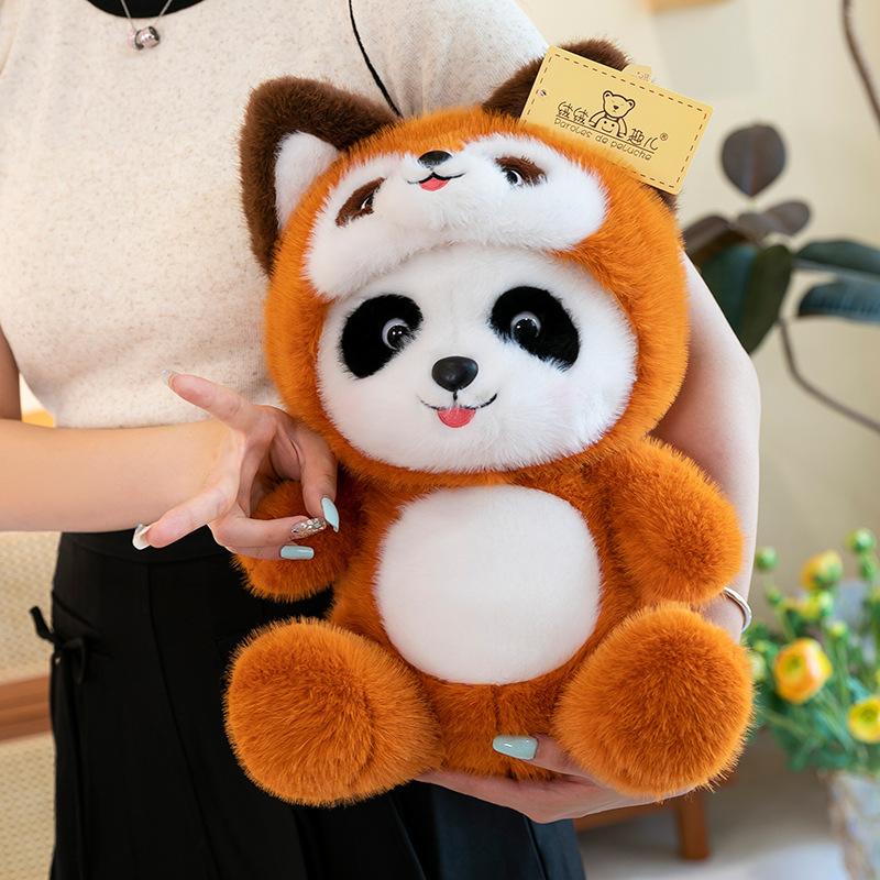 Panda Transformation Raccoon Panda Doll Giant Panda Plush Toy Zoo Doll Children's Pillow Doll Gift
