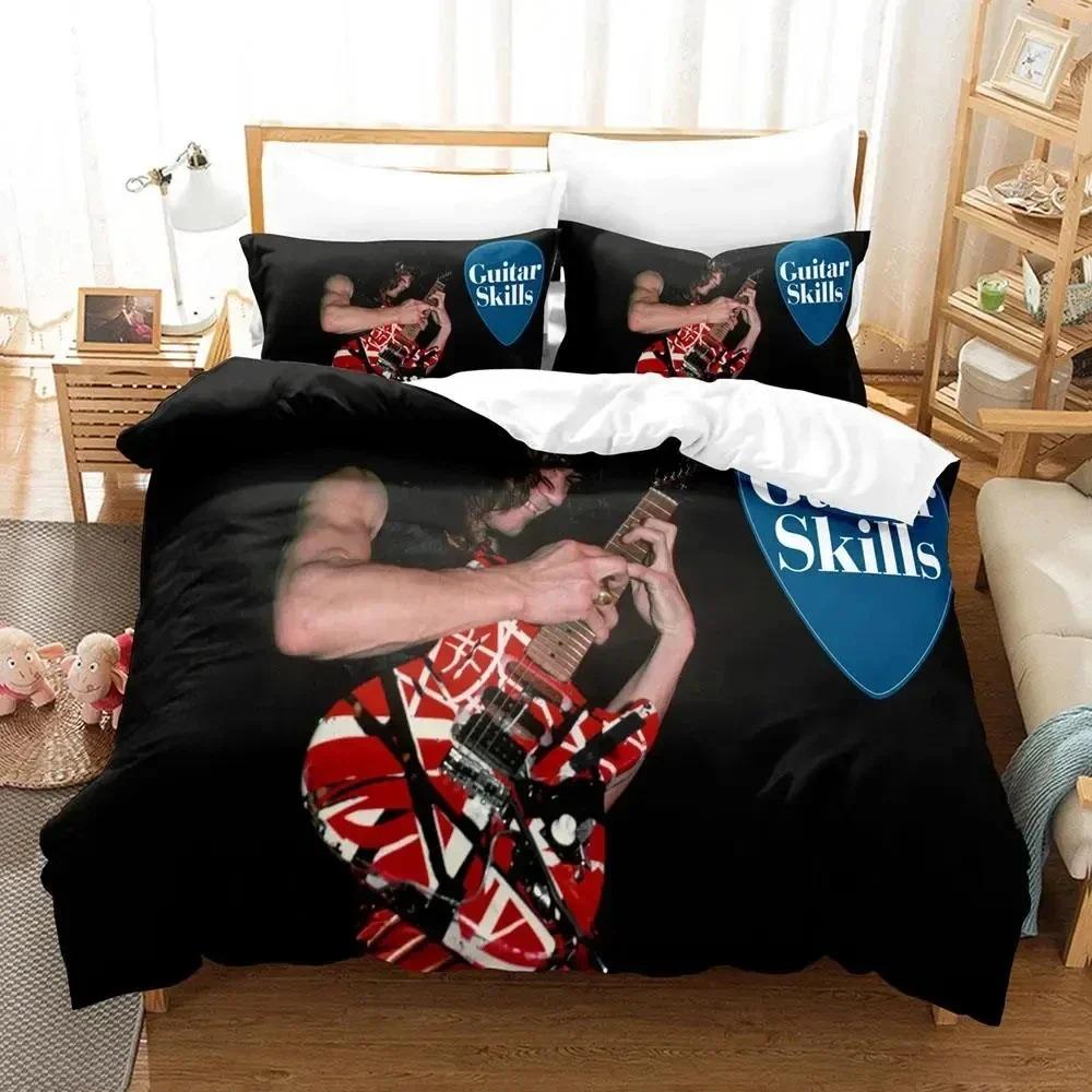 

3D Print Edie Van Halen Beding Set Soft Duvet Cover Bed Linen Set Comfortable Quilt Cover Pilowcase Warm Comforter king Quen Sized Dimensions Young 135*200cm Eu-Single
