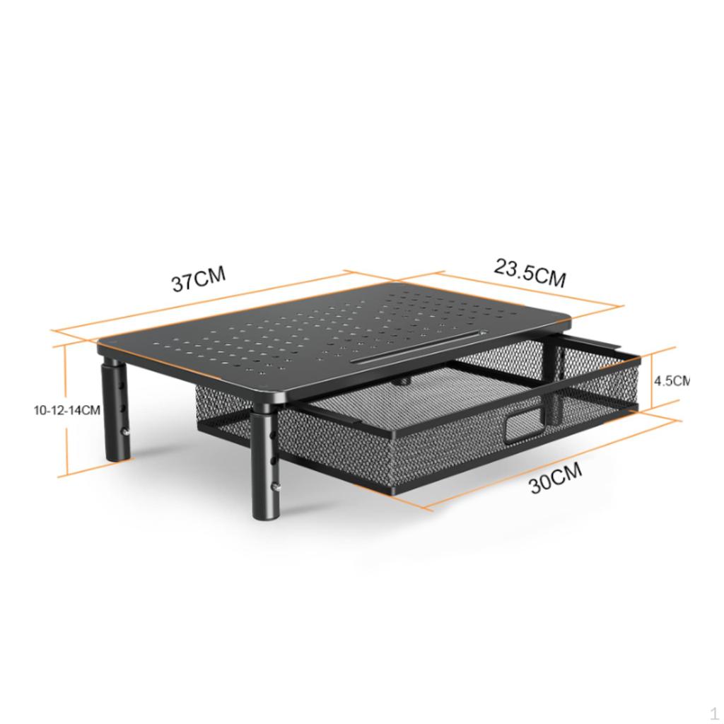 Display Stand Riser, Adjustable Laptop Computer Stand, Storage Drawer Organizer