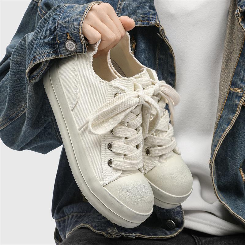 

Новые эспадрильи 2025 года с низким верхом, спортивные и для отдыха, мужские туфли «старые и грязные», нишевые ботинки на толстой подошве для увеличения роста, мужские X280 39 бежевый