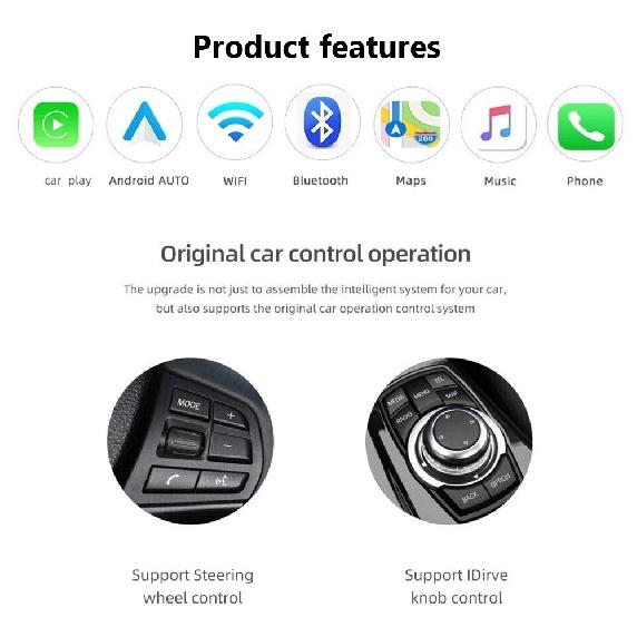 BONROAD Wireless CarPlay Android Auto Airplay Autolink Mirroring Adapter MMI Box Module For BMW F10 F11 F01 F56 F25 F20 F21 F22 F23 F30 F31 F32 F33