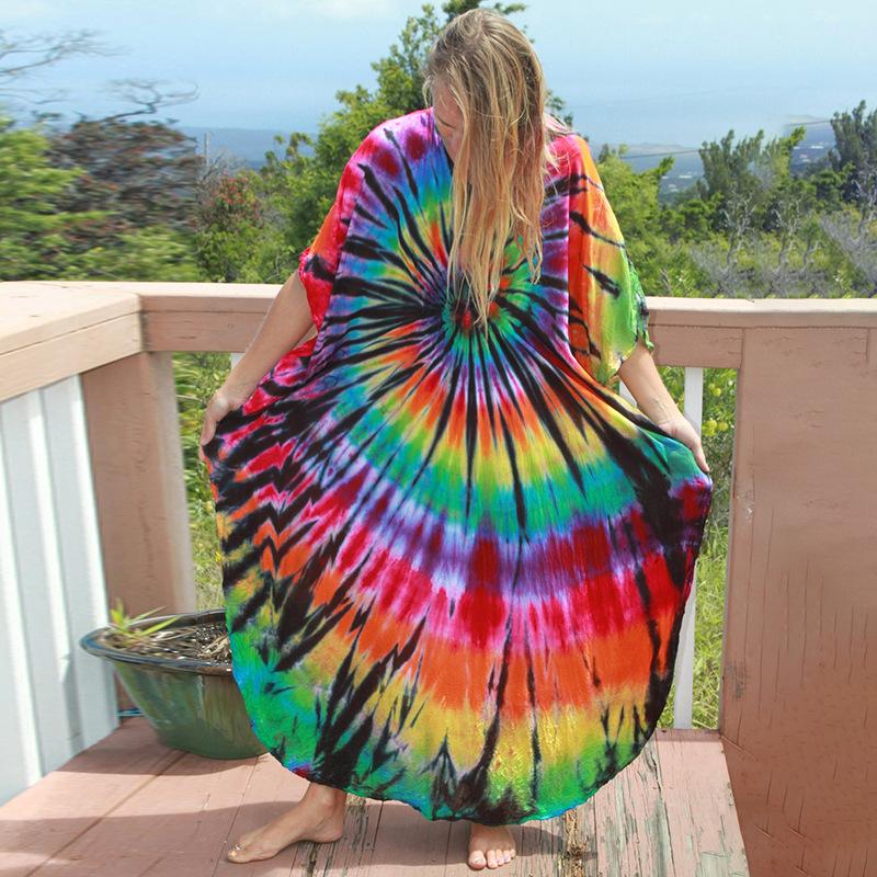 New Smudge Dress Long Skirt Beach Blouse Vacation Long Skirt Bikini Outer Swimsuit Blouse Sunscreen Suit