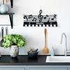 1pc Iron Music Note Storage Rack - Black Key Hooks and Coat Rack, Stylish and Creative Décor for Indoor Home Wall Decoration