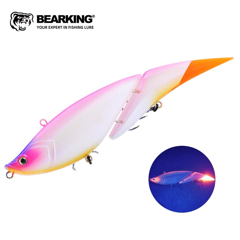 BEARKING Top Fishing Lure 190mm 56g 2oz Jointed minnow Wobblers ABS Body with Soft Tail SwimBaits soft lure for pike and bass