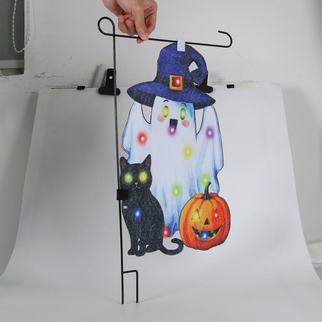 2D Halloween Garden Flag, Double-sided Cute Halloween Outdoor Decoration Flag, Yard Home Porch Garden Decoration.