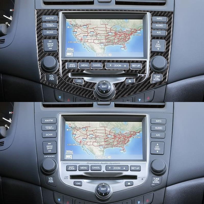 for Accord car interior modification carbon fiber central multimedia decoration stickers for 03-07
