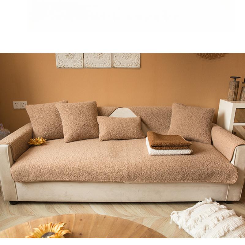 Winter Lamb Wool Sofa Cushion Anti Slip Nordic Minimalist Cushion, Universal All Season Thicken