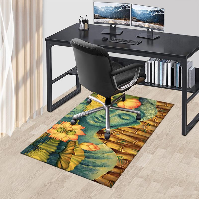 

1pc Buddha Lotus Chair Mat - Anime Cartoon Design, Non-Slip Carpet for Office Chairs, Suitable for Home Decor, Living Room, Bedroom, Game Room, Festiv 60cm by 90cm