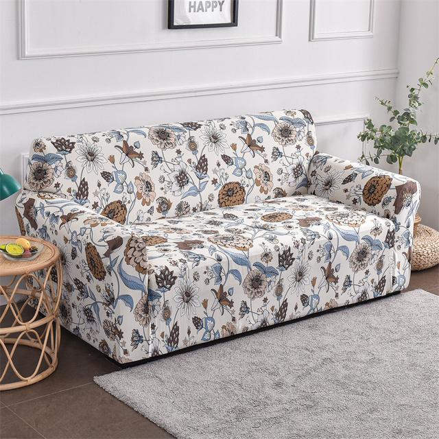 1 2 3 4 Seater Flowers Printed Sofa Cover Elastic Spandex Sofa Slipcover Stretch Sofa Covers For Living Room Furniture Protector