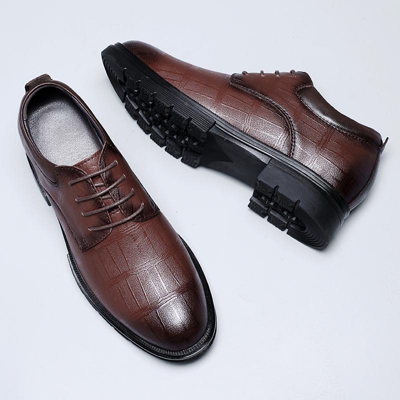 Fashion Youth Formal Mens Oxford Shoes Handmade Soft Casual Shoes Genuine Leather Formal Dress Footwear Man Leather Derby Shoes Sneakers