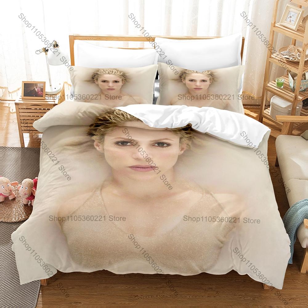 Shakira 3PCS Bedding Set, Duvet Cover + 2 Pillowcases, Latin Singer Print Soft Microfiber Bedding for Fans Bedroom Decor