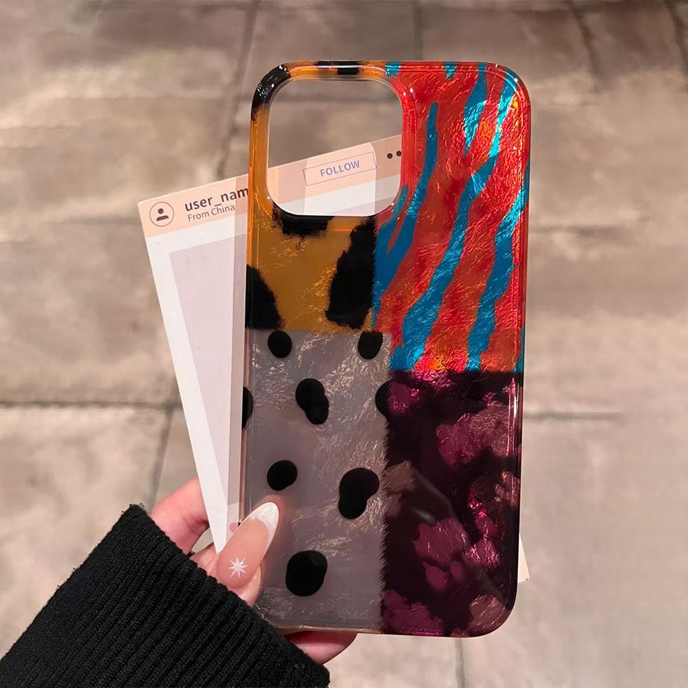 Phone Case for Xiaomi 14T 15T 13T Pro 11 Lite Poco X3 M5S M6 X6 X7 X5 Pro C65 Korean Four-colorful Leopard Pattern Couple Cover