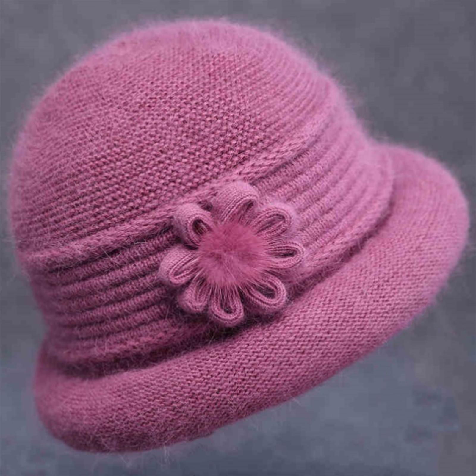 

Женская вязаная шапка с плюшевой подкладкой и пряжей, защищающей от холода, шапка-ведро One Size светло-розовый