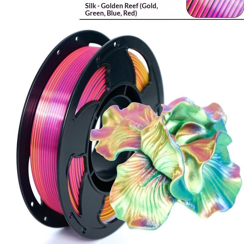 1 kg Hedvábné Duhové Pla Filament 1,75 mm Lesklý Vícebarevný Filament pro 3D Tiskárnu Rychlá Změna Barvy +/-0,03 mm 1 kg Cívka