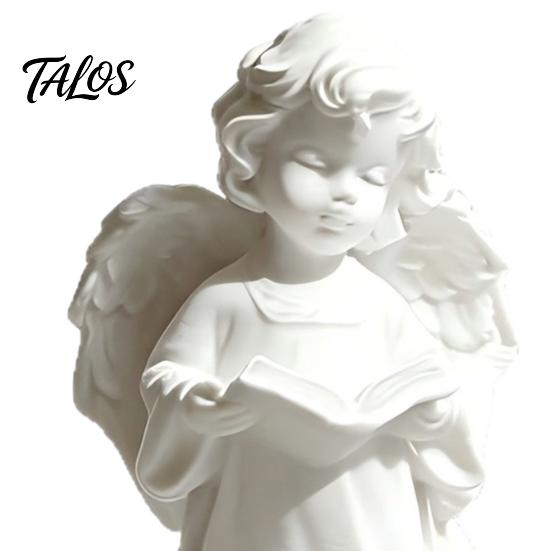 Desktop Ornament, Angel Design Sculpture with Curly Hair Texture And Layered Wings, 3D Printed Decorative Figurine for Study Room Bedroom Decor